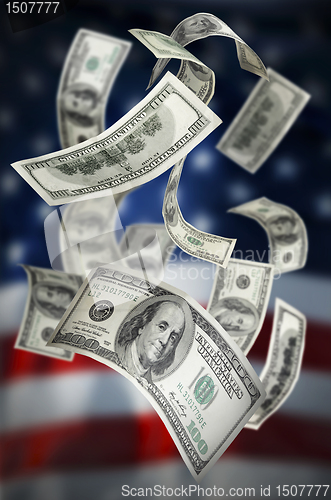 Image of Falling Money $100 Bills
