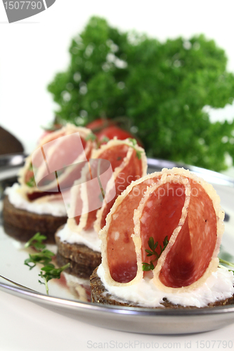 Image of canape with salami
