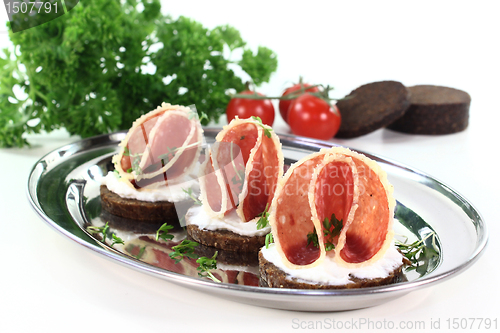 Image of canape with salami