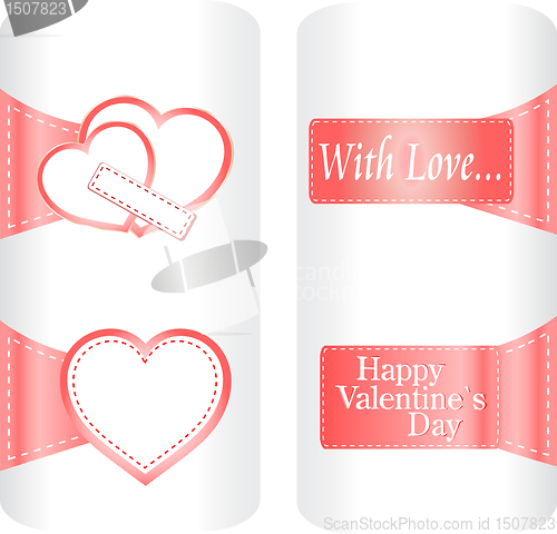 Image of Collection of cute heart stickers for wedding or valentine`s day