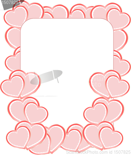 Image of blank card on valentine confetti make of hearts