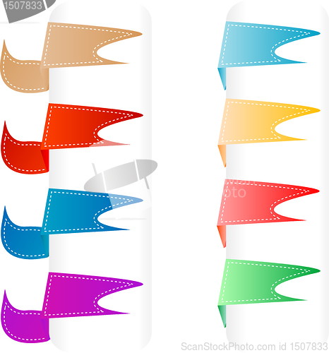 Image of Vector set of origami paper banners labels