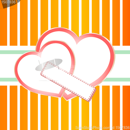 Image of Pastel ornate background with two hearts