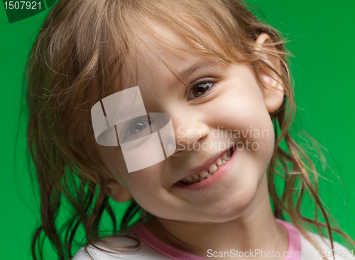 Image of Little girl with wet hair