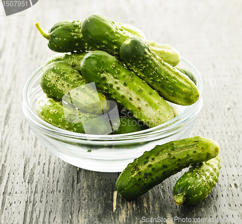 Image of Small cucumbers in bowl