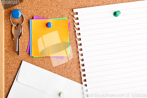 Image of Cork board with empty notes and paper