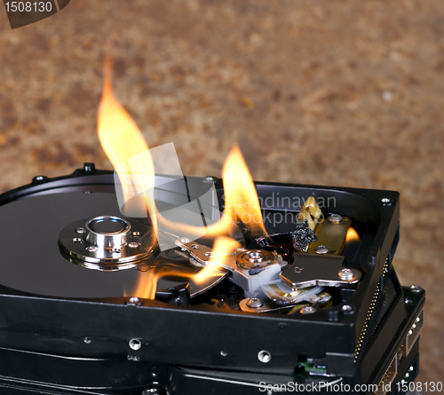 Image of Burning hard drive