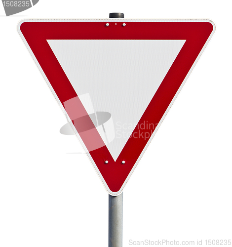 Image of Give way - traffic sign (clipping path included)