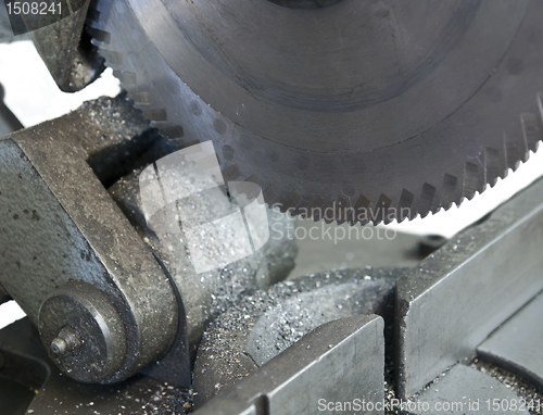 Image of circular cutting blade in close up