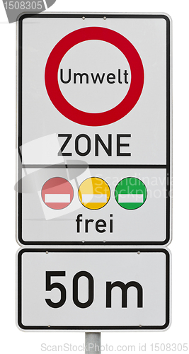 Image of umweltzone -  german traffic sign (clipping path included)