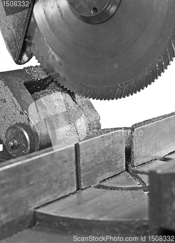 Image of circular saw in close up