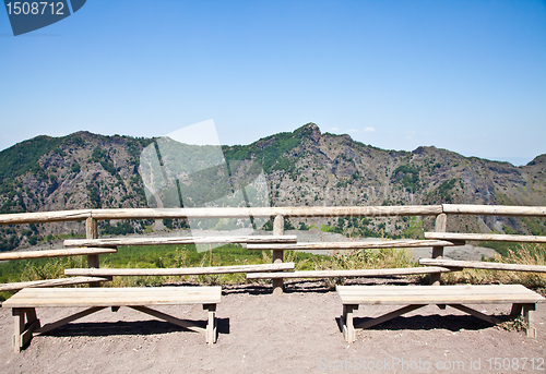 Image of Bench in front Vesuvius crater