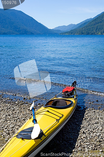 Image of Kayak on glacier lake