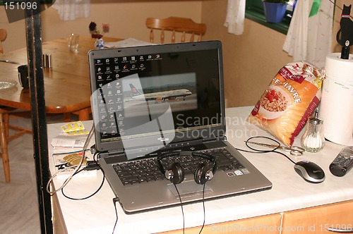 Image of Laptop on the kitchenbank