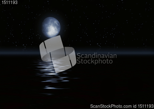 Image of Full moon image with water