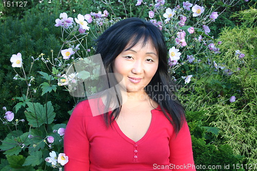 Image of Asian girl in red