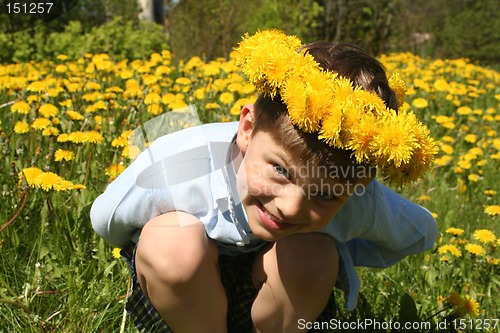 Image of Child and Dandelions