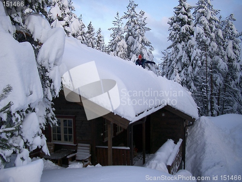 Image of Clearing snow off the roof