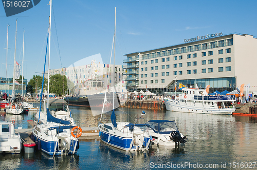 Image of TALLINN, ESTONIA - JULY 17 - yacht arrived at  "Tallinn's Sea Da