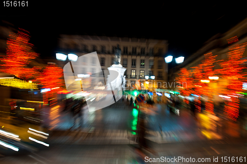 Image of Lisbon downtown during Christmas