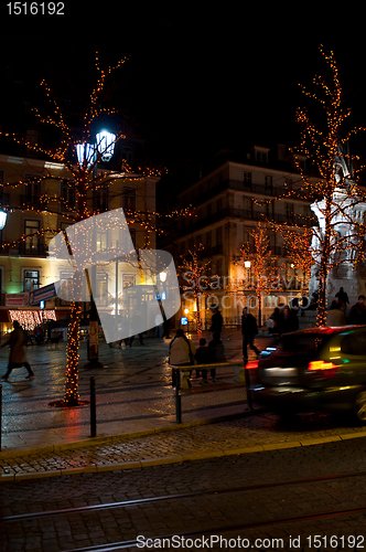 Image of Lisbon downtown during Christmas