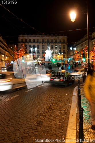 Image of Lisbon downtown during Christmas