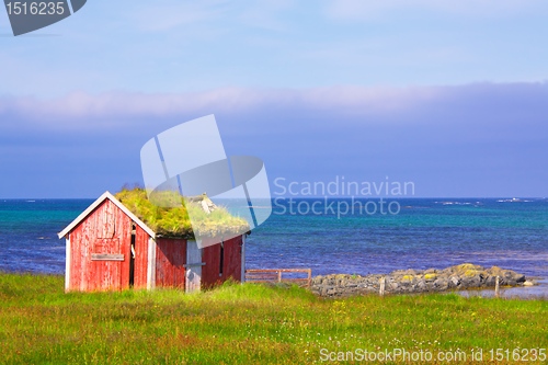 Image of Fishermans shed with sod roof