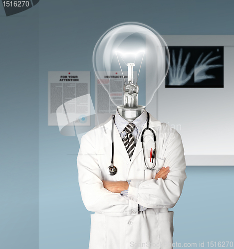 Image of doctor with lamp-head