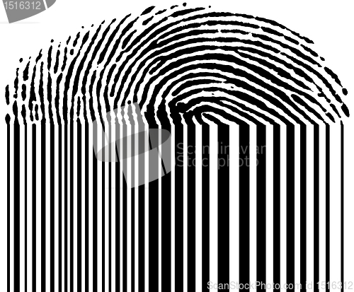 Image of fingerprint and barcode