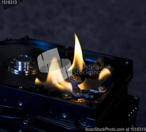 Image of Burning hard drive