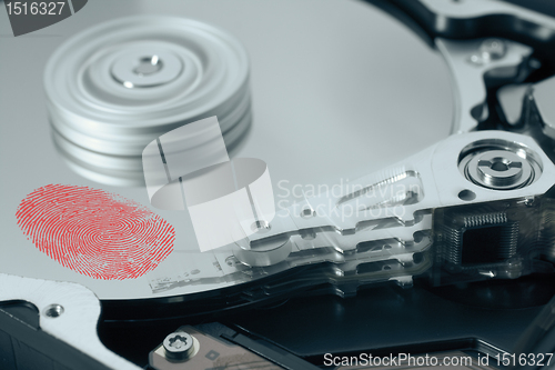 Image of Fingerprint on Hard disk drive