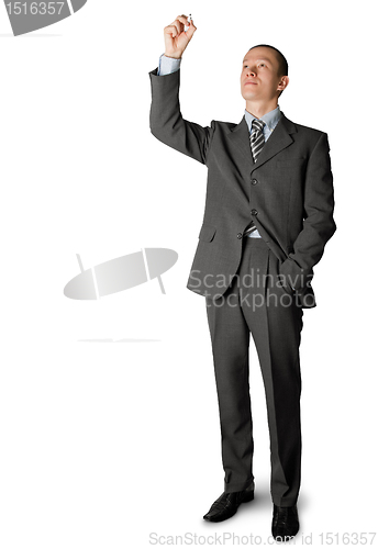 Image of businessman writing something