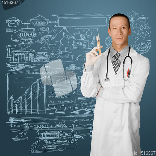 Image of young doctor man with stethoscope