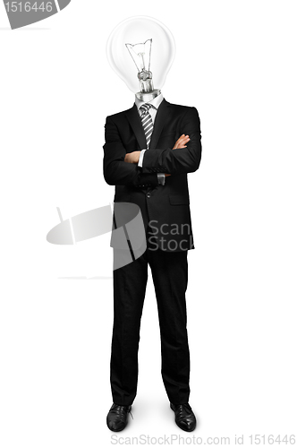 Image of lamp head businessman