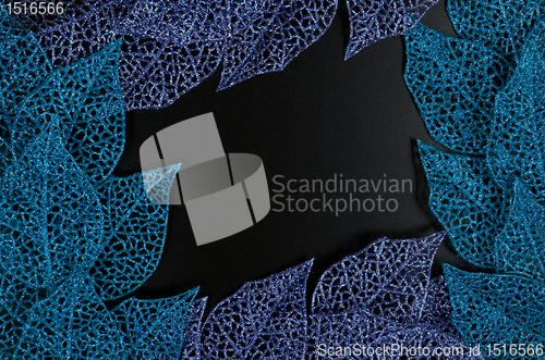 Image of Blue and purple leaf frame