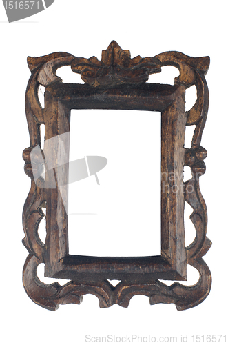 Image of Old dark wooden picture frame