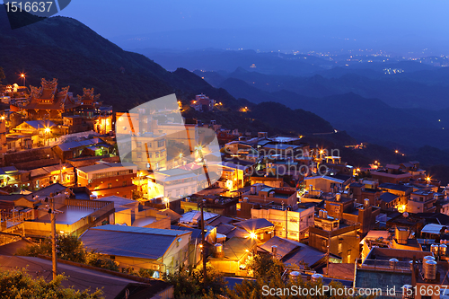 Image of chiu fen village at night, in Taiwan