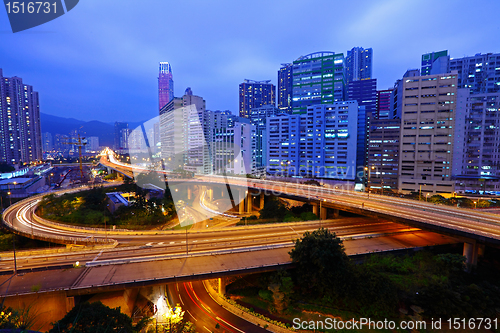 Image of Highway in city at night