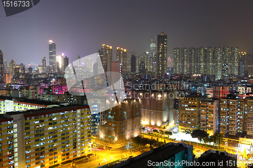 Image of apartment buildings at night