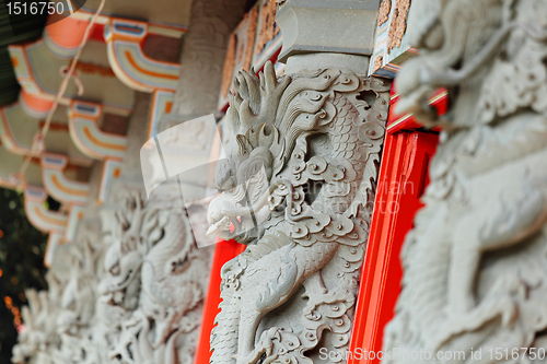 Image of chinese dragon statue in temple