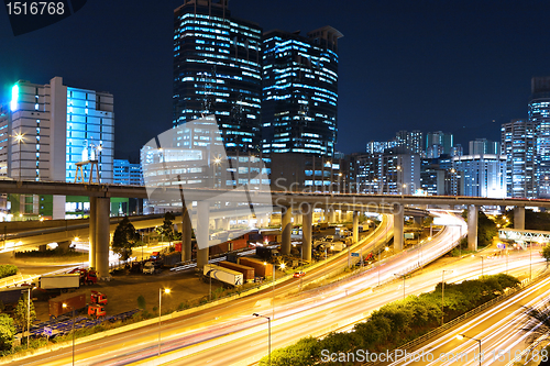 Image of traffic and urban at night