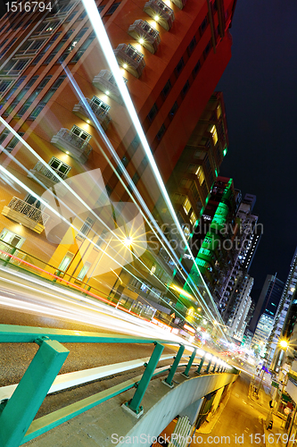 Image of traffic in city at night