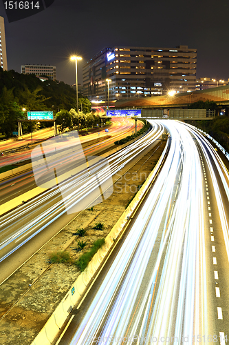 Image of traffic in city at night