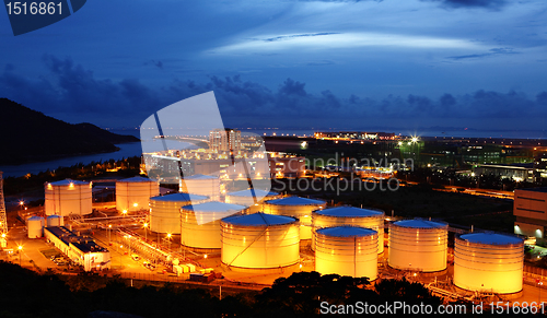 Image of fuel tank at night