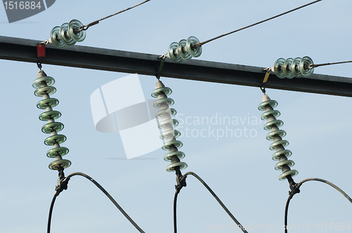 Image of High-voltage wires and transformers