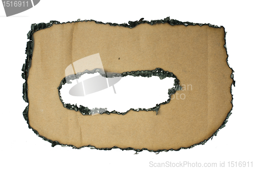 Image of Burned paper and hole