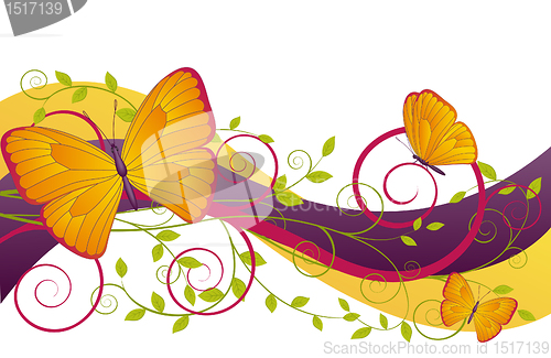 Image of floral illustration with butterflies