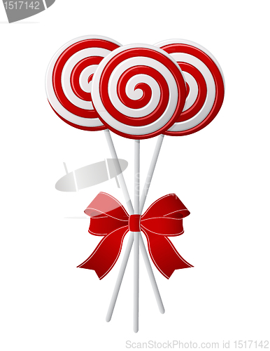 Image of Lollipops with red ribbon