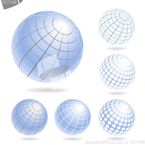 Image of Abstract Globe Icons Set