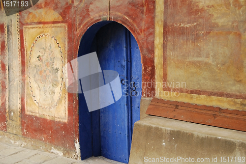 Image of Blue monastery church door